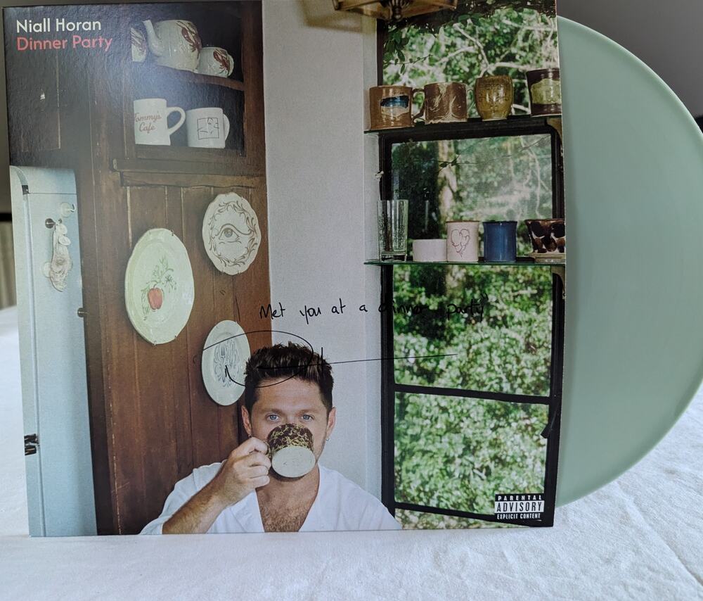 Niall Horan Dinner Party LP SIGNED COVER With Lyrics Olive Vinyl Autographed